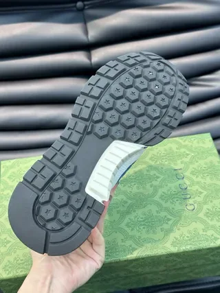 Gucci Tennis 1977 حذاء أسلوب حياة أبيض وأزرق 4