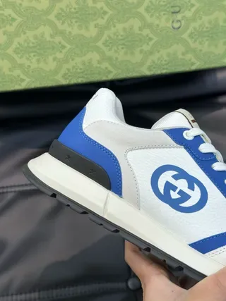 Gucci Tennis 1977 حذاء أسلوب حياة أبيض وأزرق 5