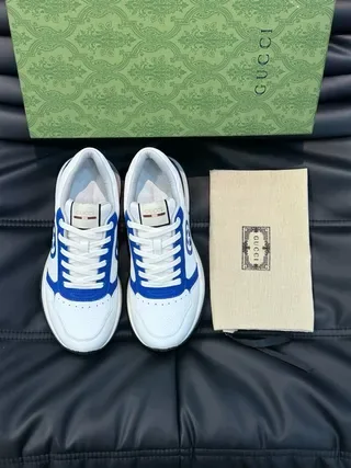 Gucci Tennis 1977 حذاء أسلوب حياة أبيض وأزرق 6