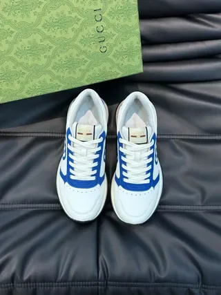 Gucci Tennis 1977 حذاء أسلوب حياة أبيض وأزرق 8