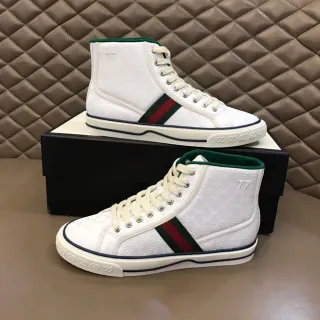 Gucci Tennis 1977 Blanco Verde Rojo Web High-Top Zapatillas Lifestyle
