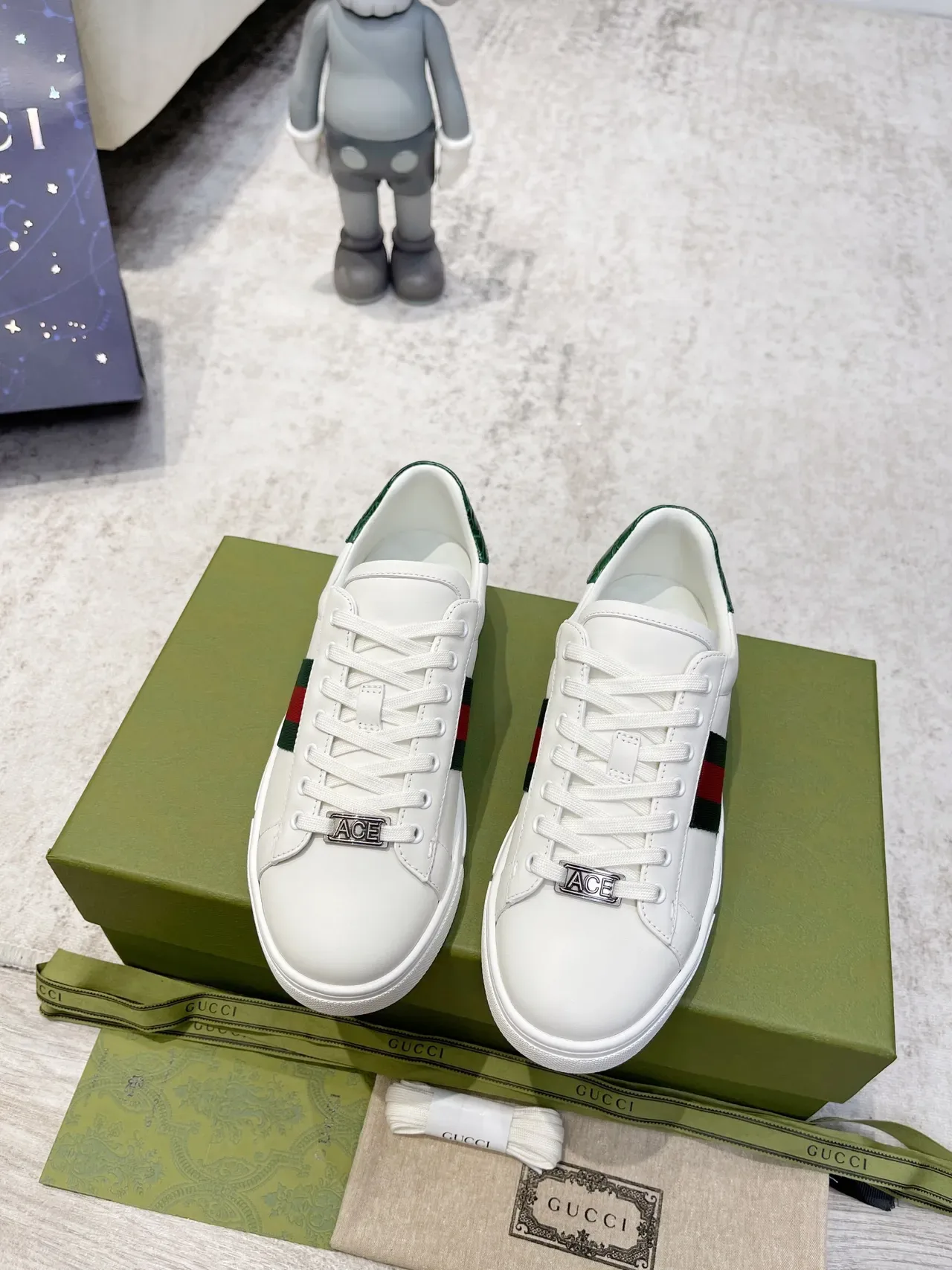 Gucci Tennis 1977 সাদা সবুজ লাল Web লाइফস্টাইল স্নিকার্স 5