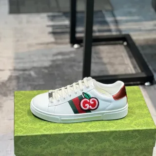 Gucci 白红 皮革鞋面 Web Stripe Lifestyle Sneakers