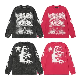 Hellstar Acid-Wash Graphic Long-Sleeve T-Shirt