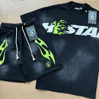Hellstar Flame Graphic Washed Black T-Shirt