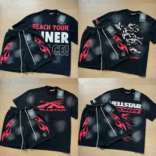 Hellstar Graphic Flame Print Black T-Shirt