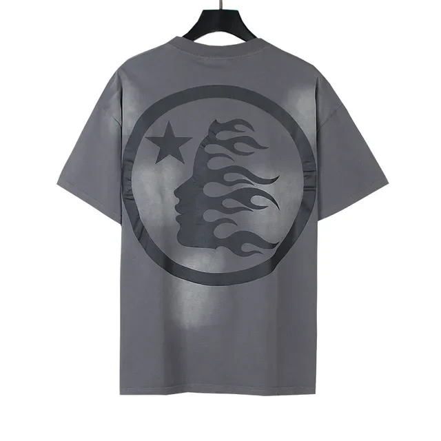 Hellstar Graphic Print Oversized Distressed Gray T-Shirt 5