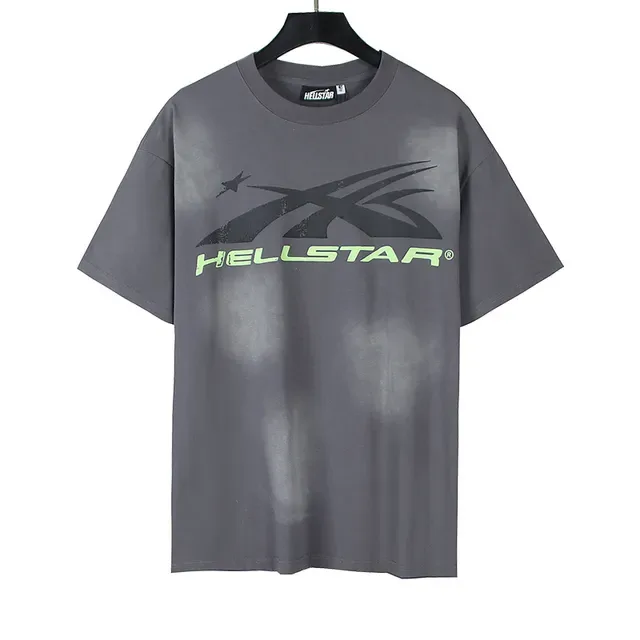 Hellstar Graphic Print Oversized Distressed Gray T-Shirt 6
