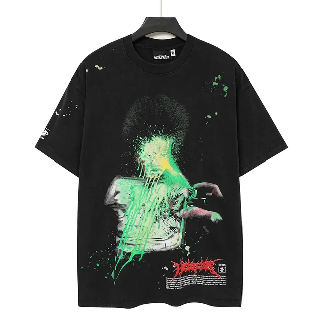 Hellstar Graphic Print Splatter Effect Black T-Shirt 3