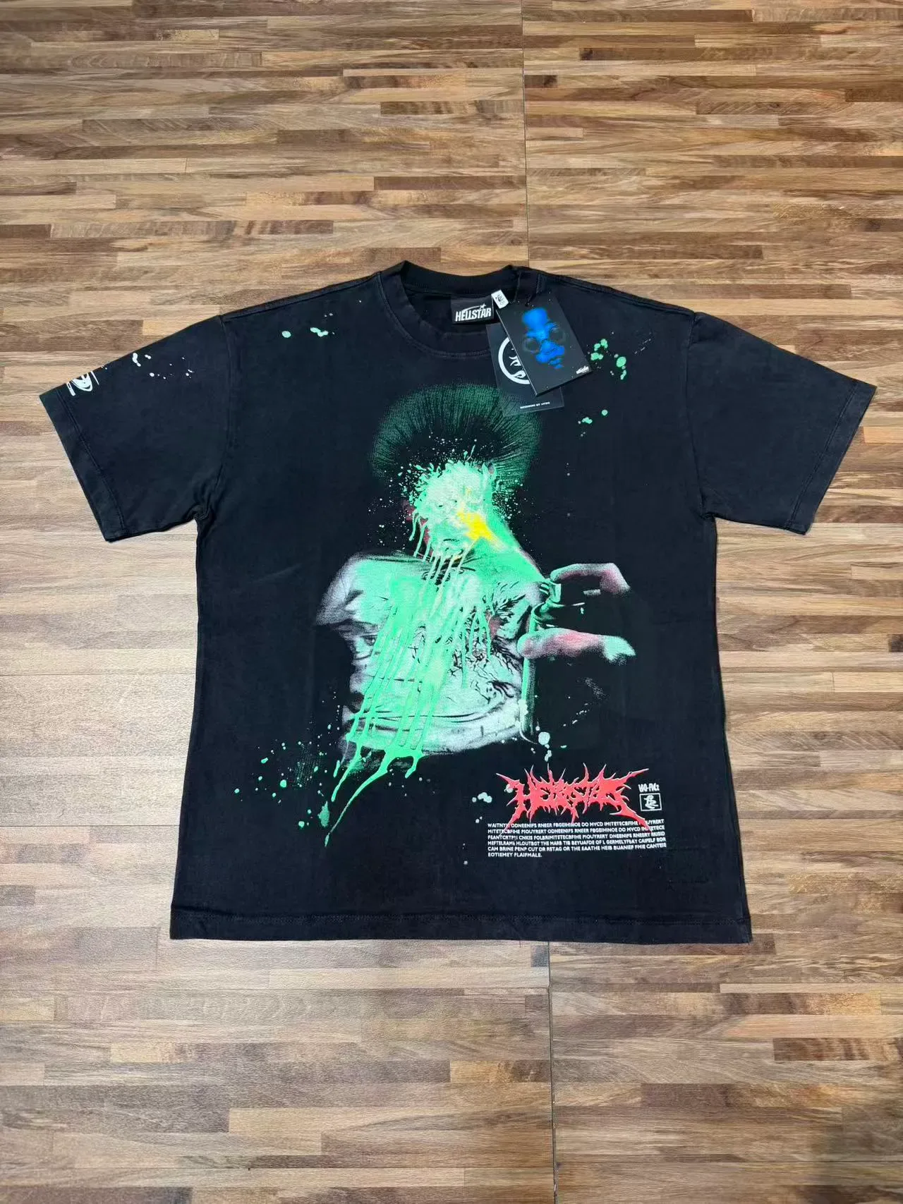 Hellstar Graphic Print Splatter Effect Black T-Shirt 5