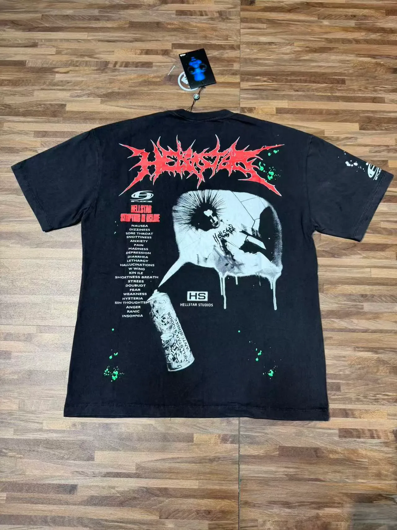 Hellstar Graphic Print Splatter Effect Black T-Shirt 6