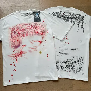 Hellstar Graphic-Print Splatter Effect Double-Sided T-Shirt