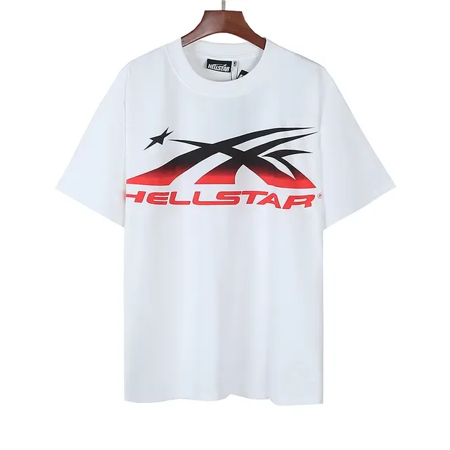 Camiseta Hellstar estampa gráfica branco preto vermelho 2