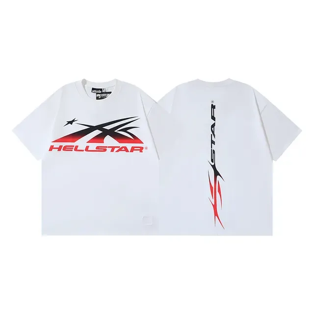 Camiseta Hellstar estampa gráfica branco preto vermelho 4
