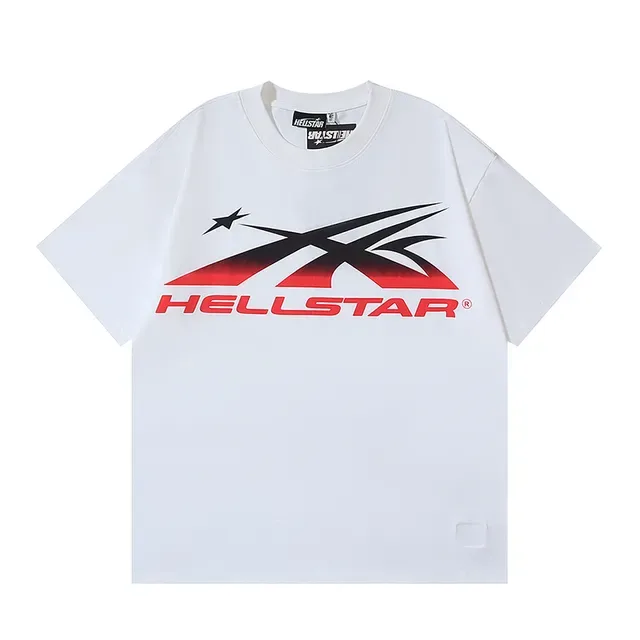 Camiseta Hellstar estampa gráfica branco preto vermelho 5