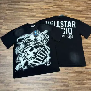 Hellstar Graphic Skull Print Black Oversized T-Shirt