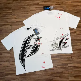Hellstar White Black Graphic-Print Oversized Fit T-Shirt
