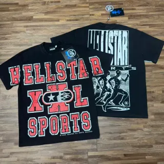 Hellstar XXL Sports Distressed Graphic Black T-Shirt