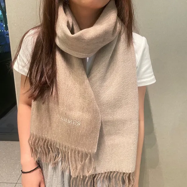 Hermès وشاح كشمير بيج نسيج ناعم مريح 2
