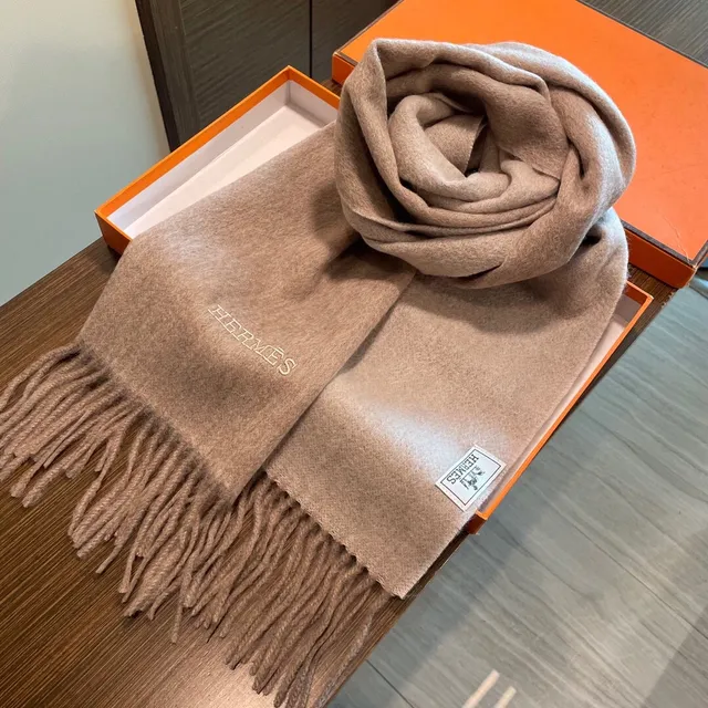 Hermès وشاح كشمير بيج نسيج ناعم مريح 5