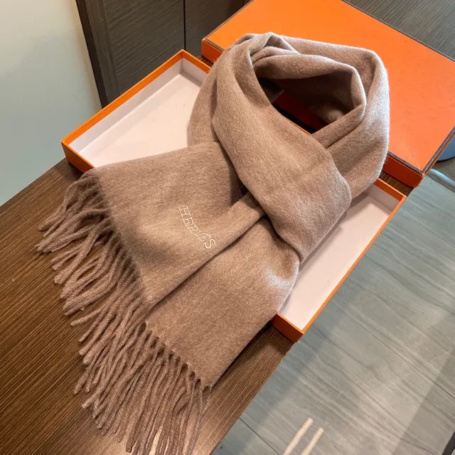 Hermès وشاح كشمير بيج نسيج ناعم مريح 6