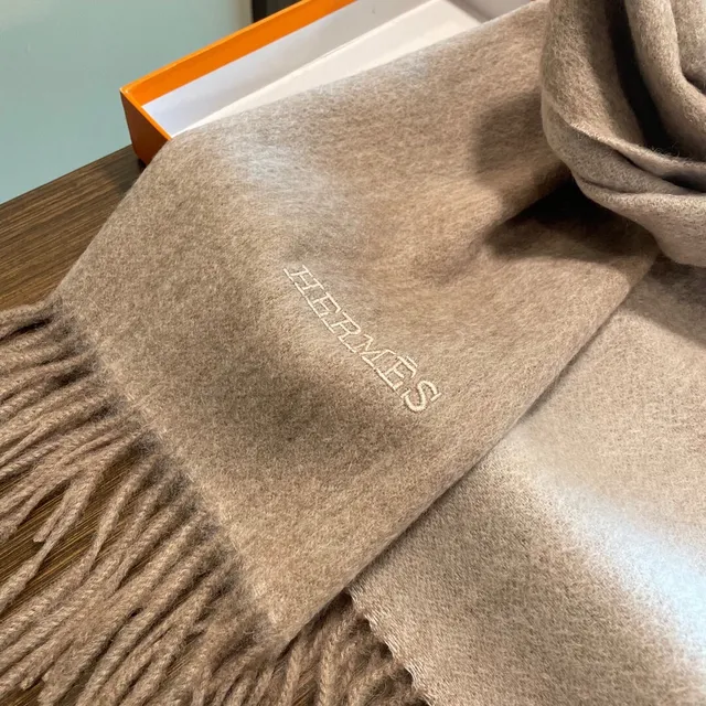 Hermès وشاح كشمير بيج نسيج ناعم مريح 9