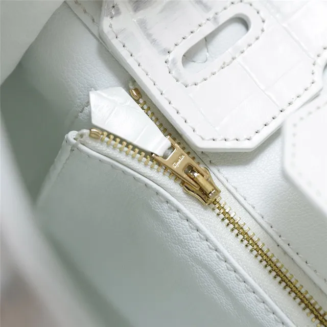 Hermès Birkin চকচকে ক্রোকোডাইল এমবসড কালো গোল্ড হার্ডওয়্যার টোট ব্যাগ 23
