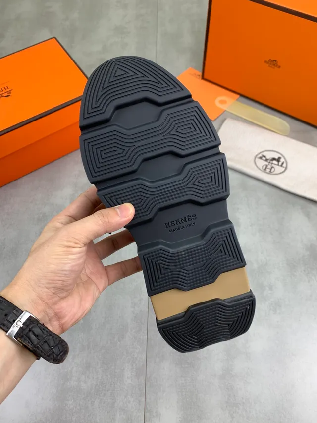 Hermès Black Suede Lace-Over Strap Lifestyle Sneaker 2