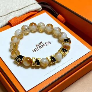Hermès Cheval Beige Gold 珠贝钛晶石英手链