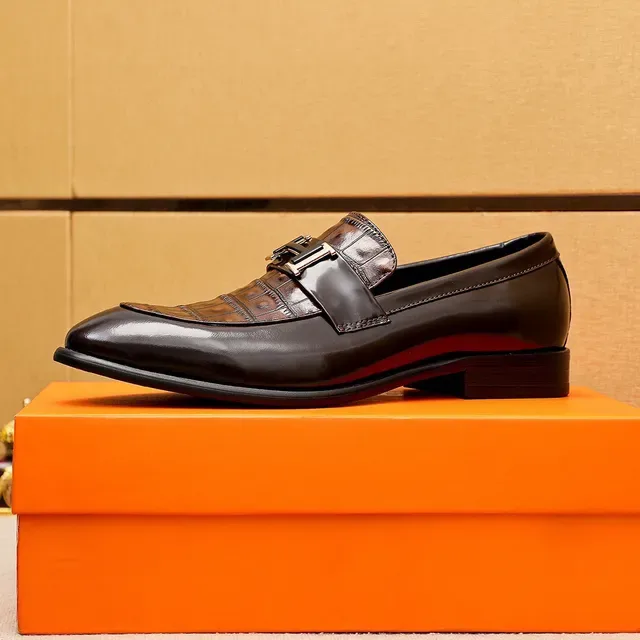 Hermès Constance Loafer Brown Crocodile-Embossed Polished Leather Loafers 4