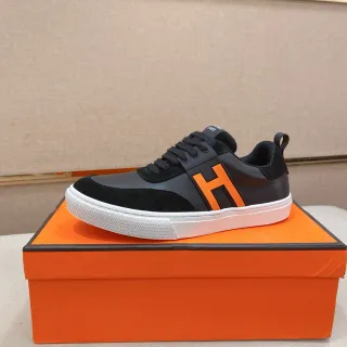 Hermès H Cut কালো ও কমলা লোগো লাইফস্টাইল স্নিকার্স
