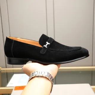 Hermès H de Hermès কালো সুয়েড লোফার