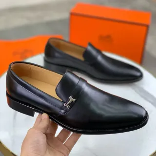 乐福鞋 Hermès H Loafer 黑色 抛光皮革