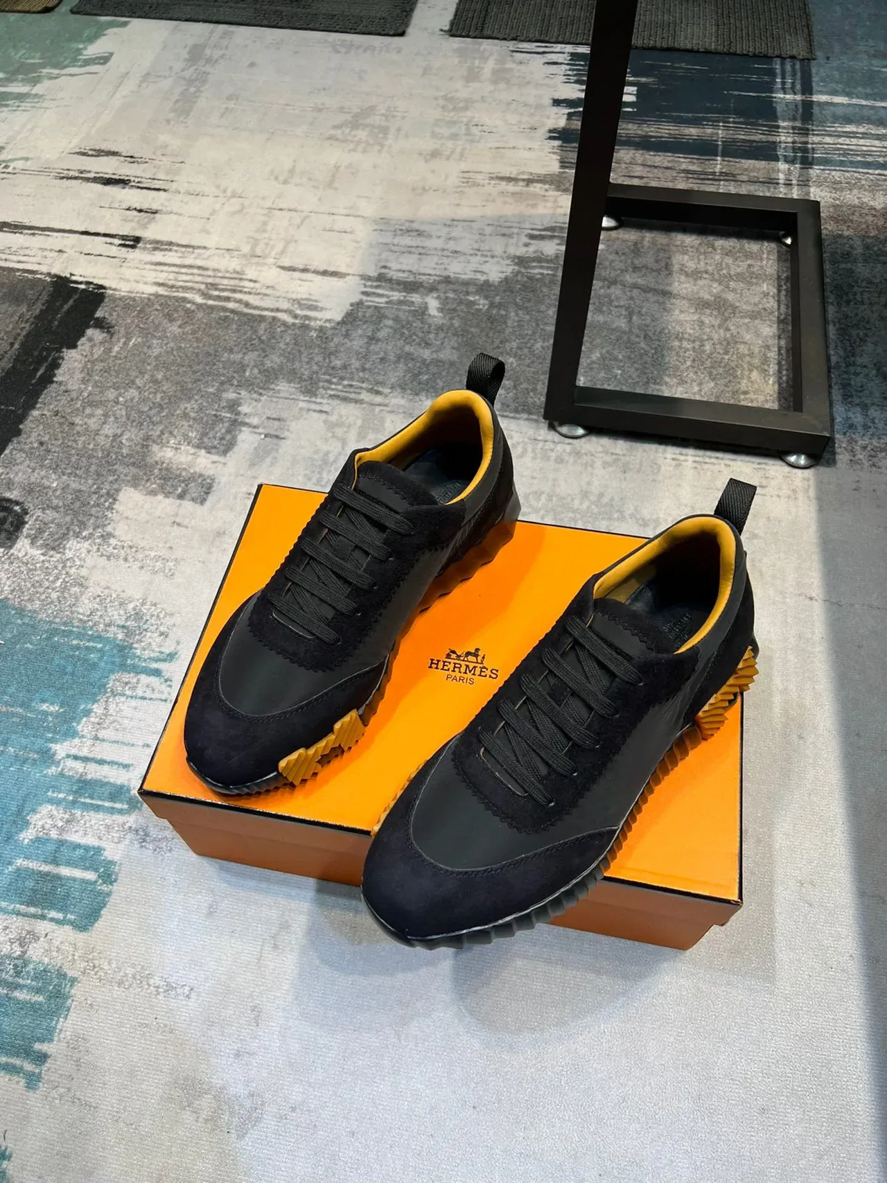Hermès H-Ride Black Suede and Nylon Lifestyle Sneakers 5