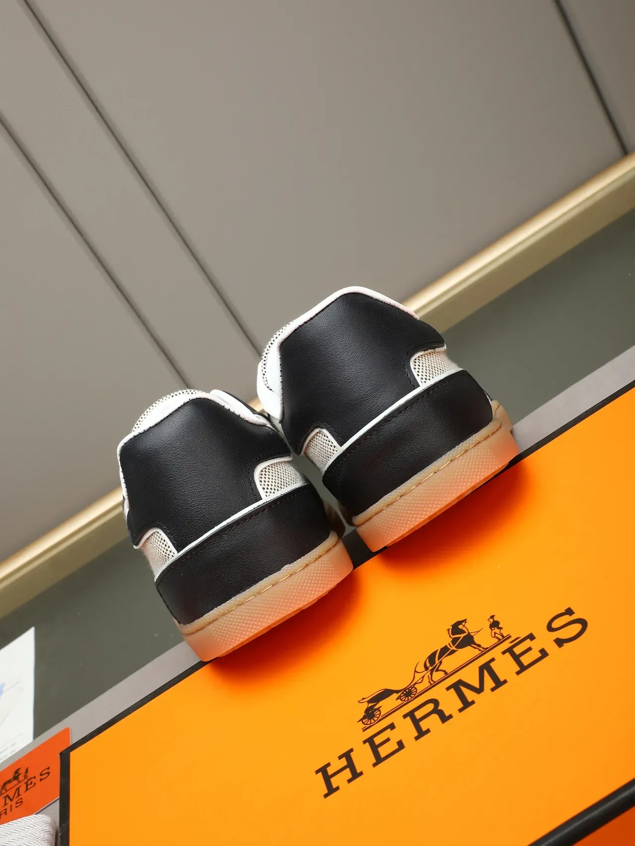 Hermès Mesh and Leather Panel Sneaker 3