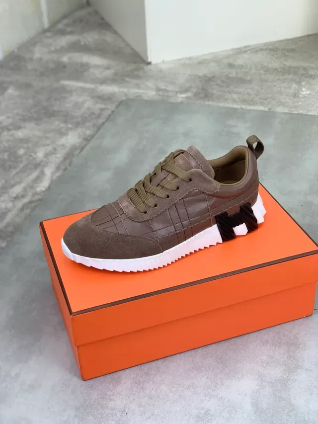 Hermès Oran Sneaker Marron Daim et Cuir Lifestyle 4