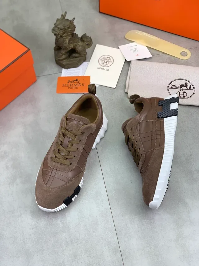 Hermès Oran Sneaker Marron Daim et Cuir Lifestyle 5