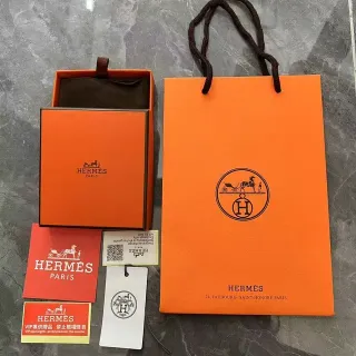 Hermès Orange Black Paper Rope Handles Handbag