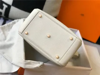 Hermès Picotin Lock অফ-হোয়াইট পেবল লেদার টোট ব্যাগ 6