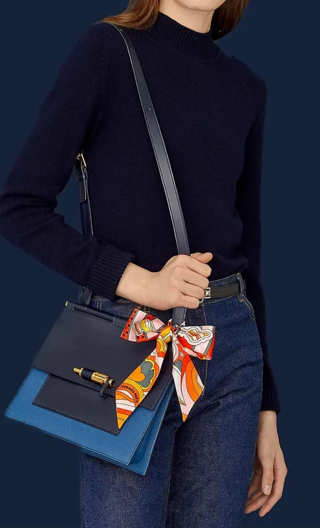 Hermès Twilly Multicolor Abstract Print Silk Scarf 9