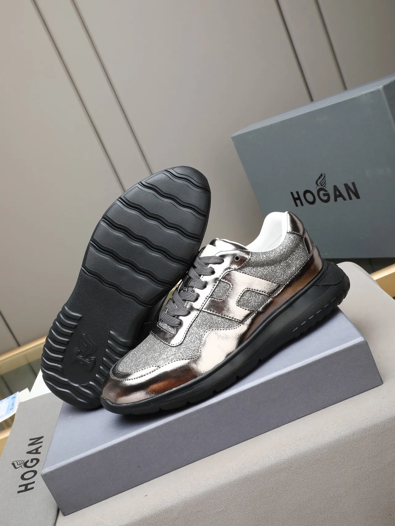Hogan H-Mode Metallic Silver-Bronze zapatilla lifestyle 2