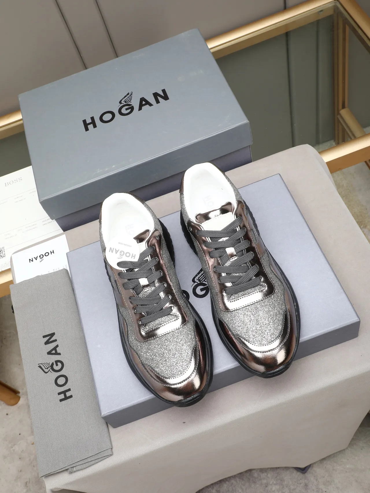 Hogan H-Mode Metallic Silver-Bronze zapatilla lifestyle 3