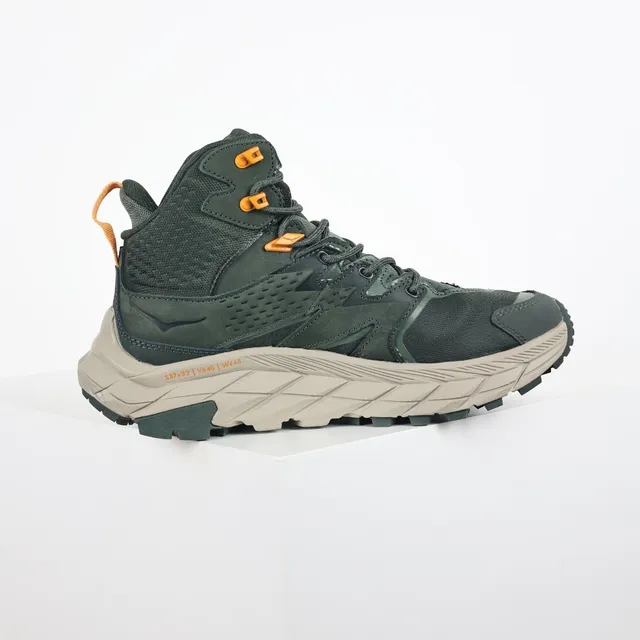 Hoka أخضر عسكري بيج عالي الارتفاع GORE-TEX مبطن أحذية مشي 7