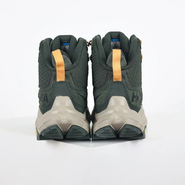 Hoka أخضر عسكري بيج عالي الارتفاع GORE-TEX مبطن أحذية مشي 8