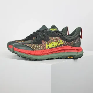Hoka सेना हरी लाल इंजीनियर निट ऊपरी ड्यूअल डेंसिटी मिडसोल रनिंग जूते