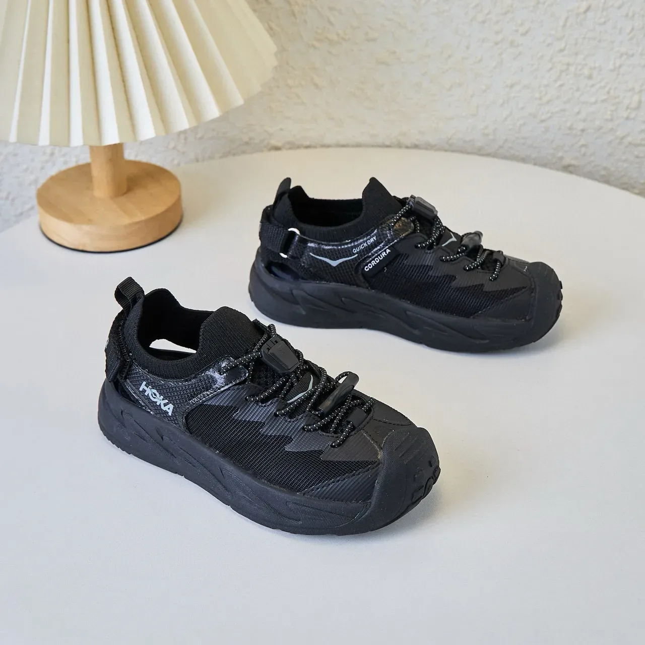 Hoka Preto Cinza Malha Superior Sola de Borracha Esculpida Tênis Lifestyle 13