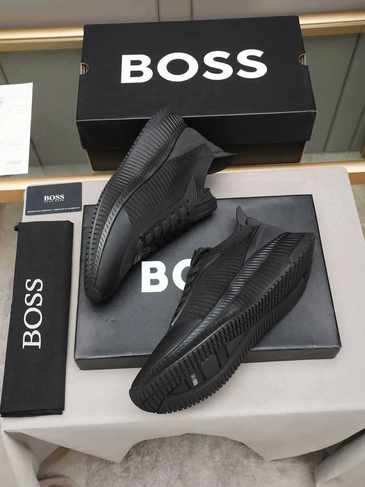 Hugo Boss Black Knit Upper Sculpted Sole Lifestyle Sneaker 3