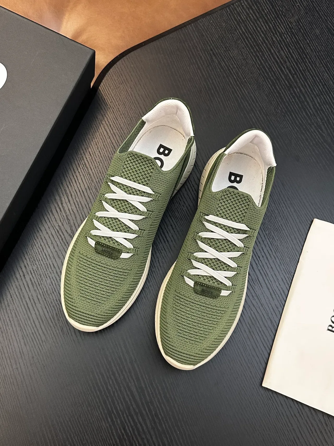 Hugo Boss Zapatillas Lifestyle Verde Oliva de Tejido Slip-On 3