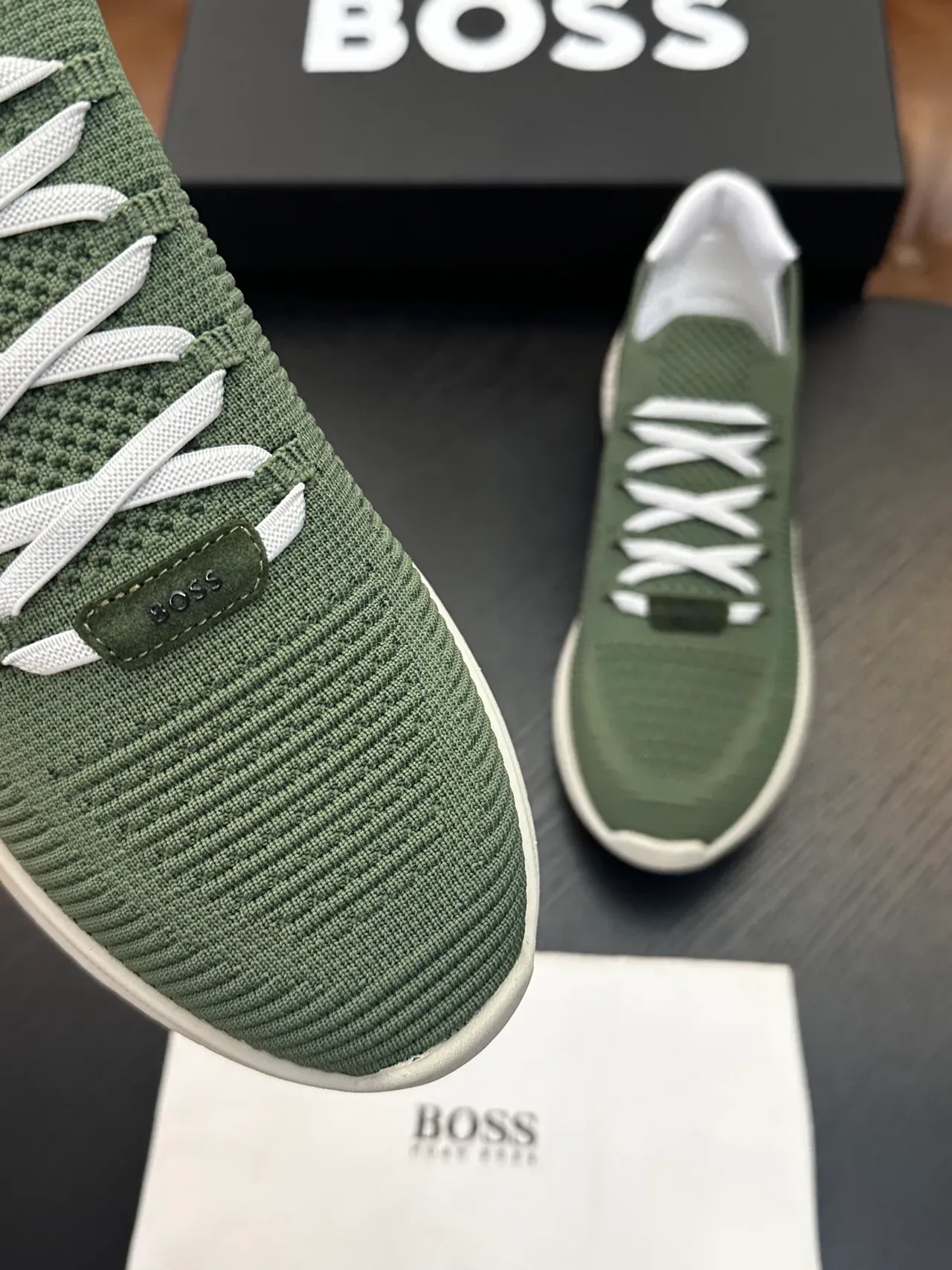 Hugo Boss Zapatillas Lifestyle Verde Oliva de Tejido Slip-On 6