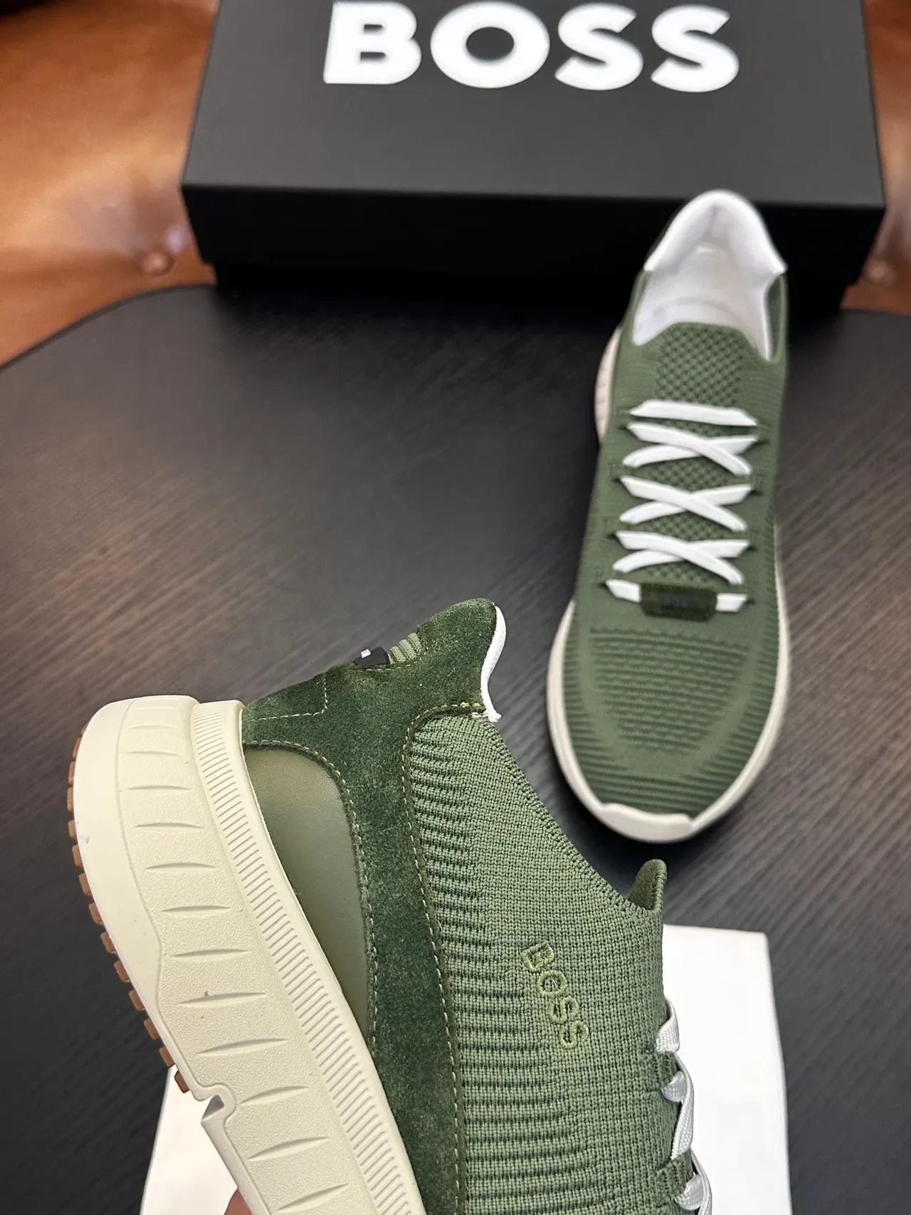 Hugo Boss Zapatillas Lifestyle Verde Oliva de Tejido Slip-On 7